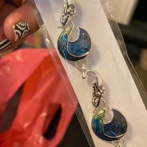 Blue wave and mermaid bracelet
